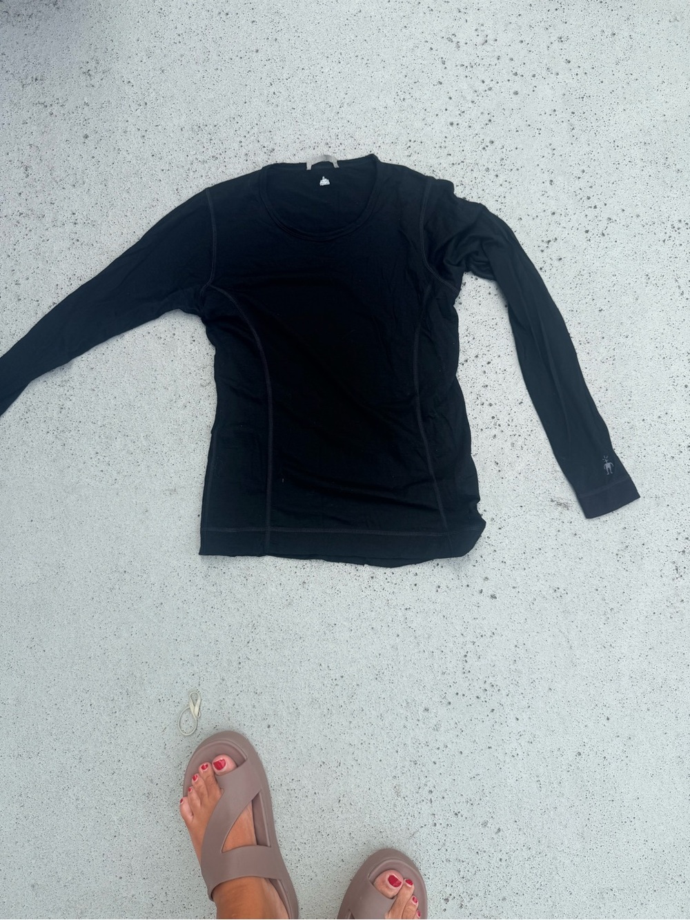 Smartwool Black Merino Crew Top size large